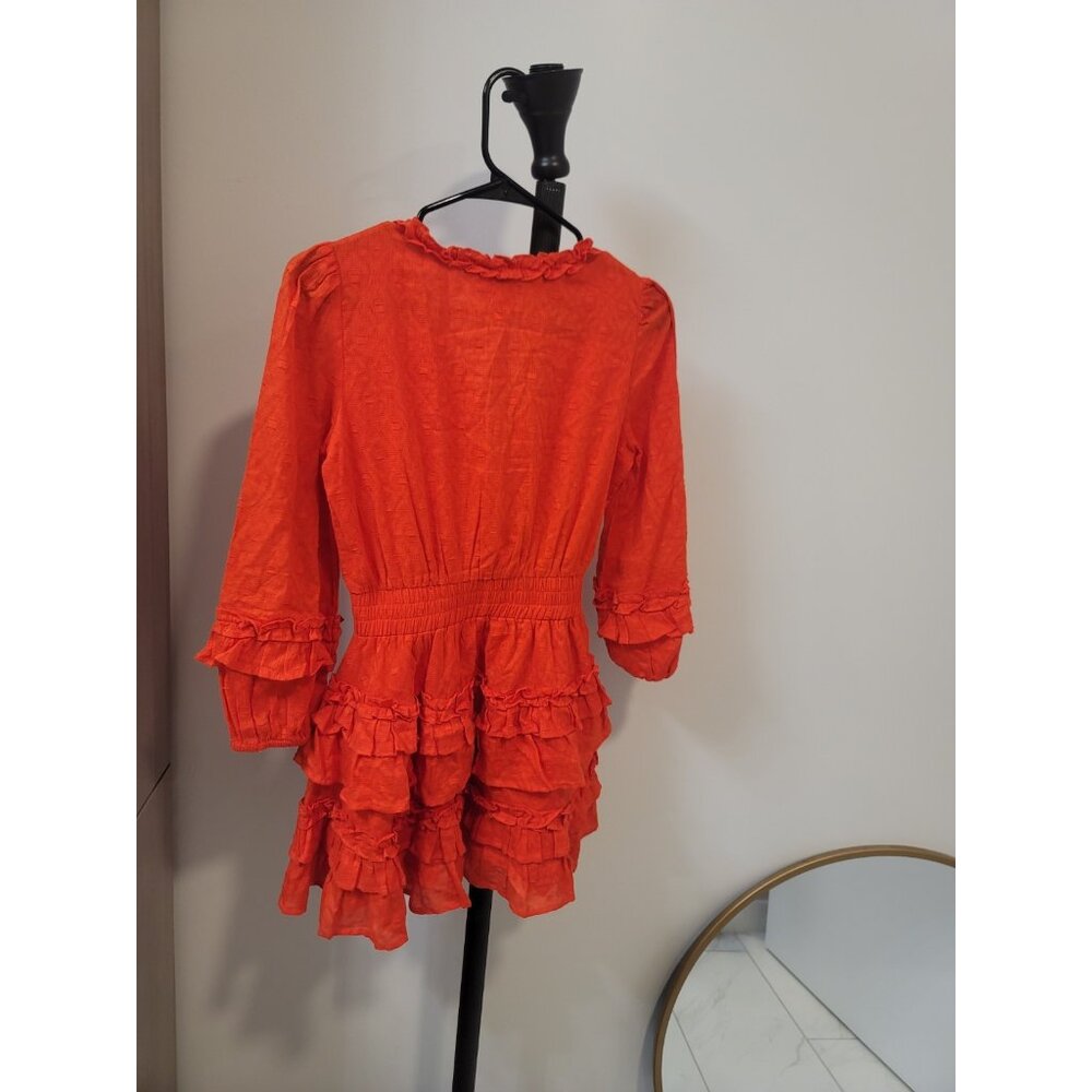Cake for dinner Red Floral Mini Smocked Dress Xs - Picture 4 of 5